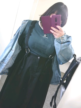 「SPINNS(スピンズ)のアイテム(デニムジャケット)」を使った、まなおさん(レディース・161cm)の冬コーディネート