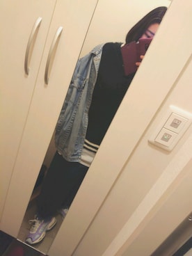 「SPINNS(スピンズ)のアイテム(デニムジャケット)」を使った、まなおさん(レディース・161cm)の冬コーディネート