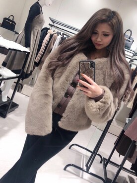 「LIPSERVICE（リップサービス）のアイテム（その他アウター）」を使った、mikikoさん（レディース・148cm）の冬コーディネート