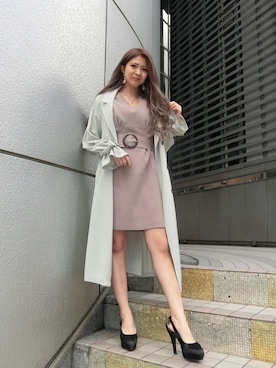 「LIPSERVICE（リップサービス）のアイテム（トレンチコート）」を使った、mikikoさん（レディース・148cm）の春コーディネート