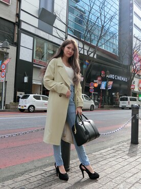 「LIPSERVICE（リップサービス）のアイテム（トレンチコート）」を使った、mikikoさん（レディース・148cm）の春コーディネート