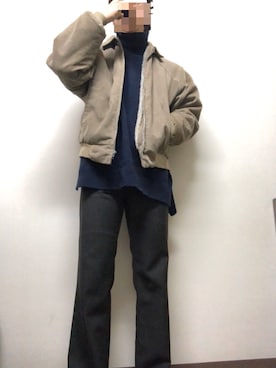 「Graphpaper（グラフペーパー）のアイテム（ニット/セーター）」を使った、ほろほろ@相互フォローします！　さん（メンズ・173cm）の冬コーディネート