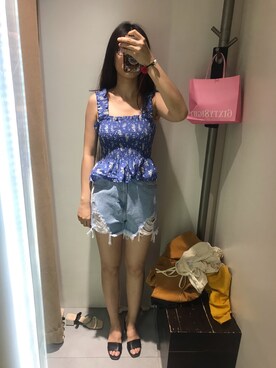 「eight sixty（エイト・シックスティ）のアイテム」を使った、小小婉香玉さん（レディース・173cm）の春コーディネート