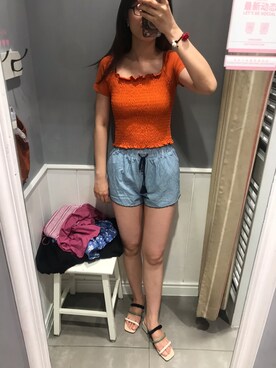 「eight sixty（エイト・シックスティ）のアイテム」を使った、小小婉香玉さん（レディース・173cm）の春コーディネート