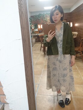 MUVEIL WORKのミリタリージャケットを使った人気ファッション