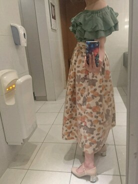 「TSURU（ツル）のアイテム（スカート）」を使った、humiさん（レディース・160cm）の夏コーディネート
