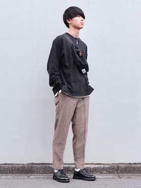 「WEGO（ウィゴー）のアイテム（スウェット）」を使った、Suzuさん（メンズ・182cm）の秋コーディネート