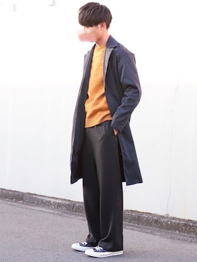 「LIDNM（リドム）のアイテム（その他アウター）」を使った、Suzuさん（メンズ・182cm）の秋コーディネート