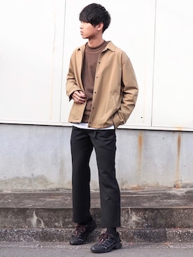「SENSE OF PLACE by URBAN RESEAR」｜「アイテム（その他アウター）」を使った、Suzuさん（メンズ・182cm）の冬コーディネート