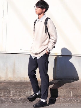 「kutir（クティール）のアイテム（スウェット）」を使った、Suzuさん（メンズ・182cm）の冬コーディネート