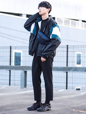 「UNIQLO（ユニクロ）のアイテム（スウェット）」を使った、Suzuさん（メンズ・182cm）の冬コーディネート