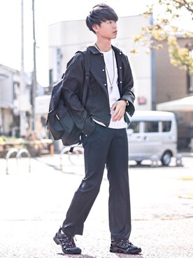 「RYO TAKASHIMA（リョウタカシマ）のアイテム（スラックス）」を使った、Suzuさん（メンズ・182cm）の春コーディネート