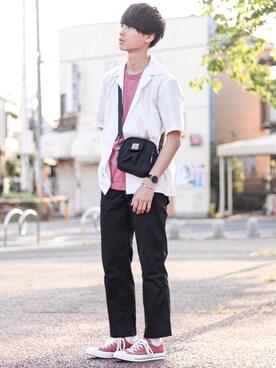 「Carhartt WIP（カーハートダブリューアイピー）のアイテム」を使った、Suzuさん（メンズ・182cm）の春コーディネート