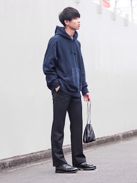 「RYO TAKASHIMA（リョウタカシマ）のアイテム（スラックス）」を使った、Suzuさん（メンズ・182cm）の秋コーディネート