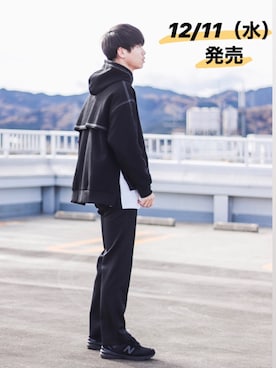 「RYO TAKASHIMA（リョウタカシマ）のアイテム（スラックス）」を使った、Suzuさん（メンズ・182cm）の冬コーディネート