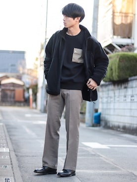 「UNIQLO（ユニクロ）のアイテム（その他アウター）」を使った、Suzuさん（メンズ・182cm）の冬コーディネート
