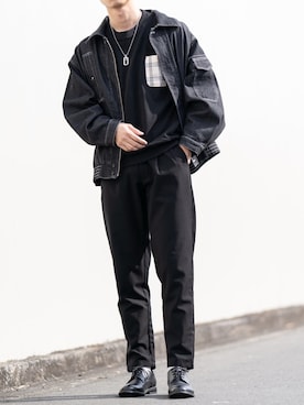 「CASPER JOHN（キャスパージョン）のアイテム（デニムジャケット）」を使った、Suzuさん（メンズ・182cm）の冬コーディネート