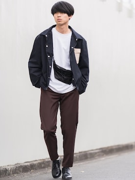 「シンフルコーデ」｜「アイテム（ブルゾン）」を使った、Suzuさん（メンズ・182cm）の春コーディネート