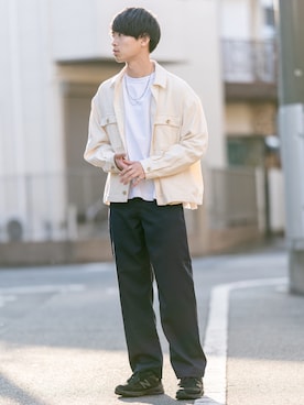 「RAGEBLUE（レイジブルー）のアイテム（ブルゾン）」を使った、Suzuさん（メンズ・182cm）の春コーディネート