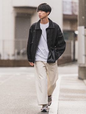 「CASPER JOHN（キャスパージョン）のアイテム（デニムジャケット）」を使った、Suzuさん（メンズ・182cm）の春コーディネート