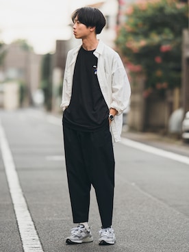 「neverlamp（ネバーランプ）のアイテム」を使った、Suzuさん（メンズ・182cm）の夏コーディネート