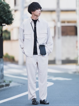 「ITTI（イッチ）のアイテム（バッグ）」を使った、Suzuさん（メンズ・182cm）の夏コーディネート