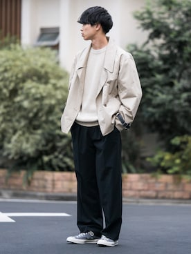 「shiki tokyo（シキトウキョウ）のアイテム（ブルゾン）」を使った、Suzuさん（メンズ・182cm）の秋コーディネート