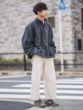 「ITTI（イッチ）のアイテム」を使った、Suzuさん（メンズ・182cm）の秋コーディネート
