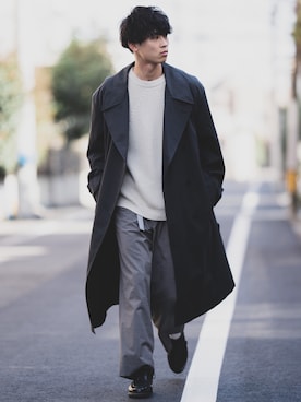 「BATONER（バトナー）のアイテム」を使った、Suzuさん（メンズ・182cm）の冬コーディネート