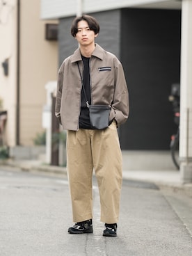 「DOOPZ（ドープス）のアイテム（ブルゾン）」を使った、Suzuさん（メンズ・181cm）の春コーディネート