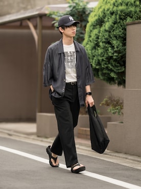 「PUBLIC TOKYO（パブリックトウキョウ）のアイテム（パンツ）」を使った、Suzuさん（メンズ・181cm）の春コーディネート