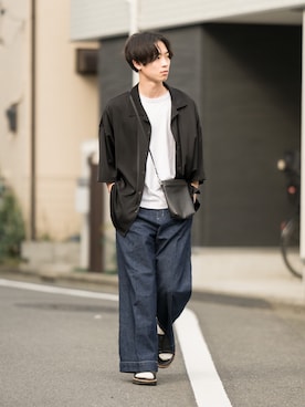 「BATONER（バトナー）のアイテム」を使った、Suzuさん（メンズ・181cm）の春コーディネート