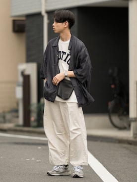 「INTER FACTORY（インターファクトリー）のアイテム（カーゴパンツ）」を使った、Suzuさん（メンズ・181cm）の夏コーディネート