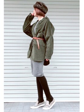 「Whim Gazette（ウィムガゼット）のアイテム（ワンピース）」を使った、yuunia2さん（レディース・169cm）の冬コーディネート