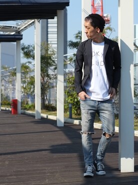 「GOSTAR DE FUGA（ゴスタール ジフーガ）のアイテム（テーラードジャケット）」を使った、sosukeさん（メンズ・183cm）の春コーディネート