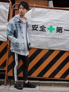 「GOSTAR DE FUGA（ゴスタール ジフーガ）のアイテム（デニムジャケット）」を使った、sosukeさん（メンズ・183cm）の秋コーディネート