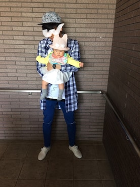 「フリンジデニム」｜「アイテム（帽子）」を使った、ポチョムキンさん（メンズ・171cm）の春コーディネート