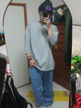 「SEVENDAYS=SUNDAY（セブンデイズサンデイ）のアイテム（スウェット）」を使った、おじゃまむしさん（メンズ・169cm）の春コーディネート