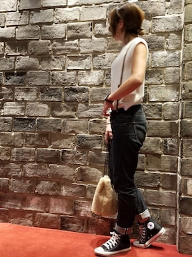 「Ungrid（アングリッド）のアイテム（サスペンダー）」を使った、K.forestさん（レディース・162cm）の秋コーディネート