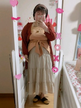 「ティアードスカート」｜「アイテム（シャツワンピース）」を使った、麗園ファンタジー〇*ﾟさん（レディース・163cm）の冬コーディネート
