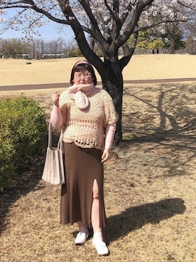 「花見」｜「アイテム（その他）」を使った、麗園ファンタジー〇*ﾟさん（レディース・162cm）の春コーディネート