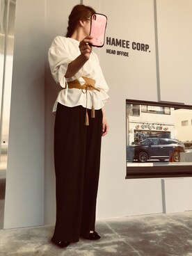 「秋冬」｜「アイテム（PC・スマホグッズ/家電）」を使った、ゆかりっぷさん（レディース・155cm）の秋コーディネート