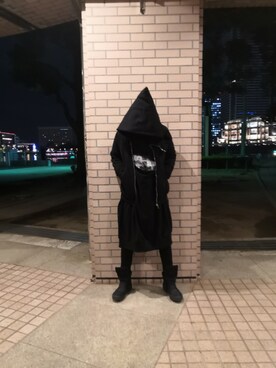 「DRKSHDW by RICK OWENS（ダークシャドウ バイ リックオウエンス）のアイテム（パーカー）」を使った、すーさんさん(^o^)🎤さん（メンズ・168cm）の秋コーディネート