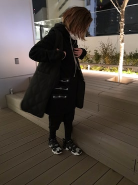 「DRKSHDW by RICK OWENS（ダークシャドウ バイ リックオウエンス）のアイテム（パーカー）」を使った、すーさんさん(^o^)🎤さん（メンズ・168cm）の秋コーディネート