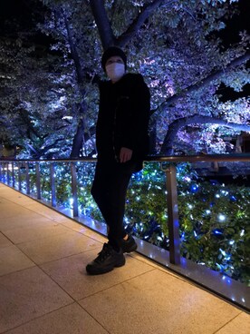 「DRKSHDW by RICK OWENS（ダークシャドウ バイ リックオウエンス）のアイテム（パーカー）」を使った、すーさんさん(^o^)🎤さん（メンズ・168cm）の冬コーディネート
