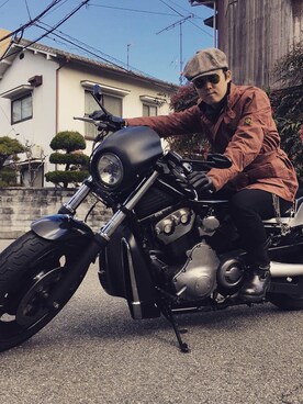 「Harley-Davidson（ハーレーダビッドソン）のアイテム（その他）」を使った、いたちさん（メンズ・175cm）の冬コーディネート