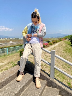 「アイテム（デジタル腕時計）」を使った、いたちさん（メンズ・175cm）の夏コーディネート