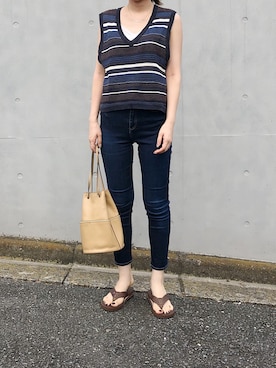 「RAINBOW（レインボー）のアイテム」を使った、mikitiさん（レディース・157cm）の夏コーディネート