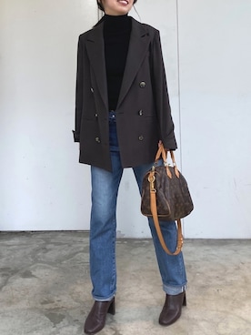 「LOWRYS FARM（ローリーズファーム）のストレッチヒールブーツ　851418（ブーツ）」を使った、mikitiさん（レディース・157cm）の冬コーディネート