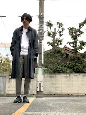 「STUDIOUS（ステュディオス）のアイテム（スニーカー）」を使った、ばりのすけさん（メンズ・181cm）の春コーディネート